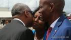 PHOTO: Haiti PM Jack Guy Lafontant greets First lady Martine Moise at the Airport