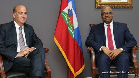 PHOTO: Kenneth Merten meets with Haiti Prime Minister Jack Guy Lafontant