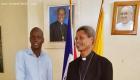 Président Jovenel Moise rencontre Monseigneur Gontrant Décoste, Diocèse de Jérémie