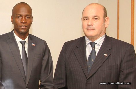 Haiti President Jovenel Moise et l'Ambassadeur sortant d'Argentine en Haiti