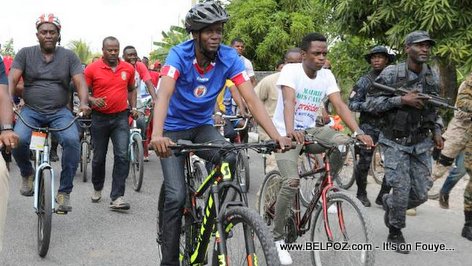 Haitian President Jovenel Moise participated in Okay Sou Bekan, A bike ride activity in Les Cayes, Sud, Haiti