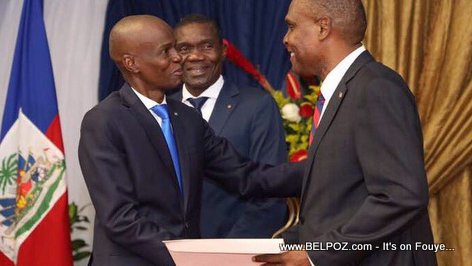 President Jovenel Moise during the official presentation ceremony of PM Henry Ceant