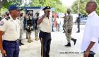 Petion-Ville police salutes President Jovenel Moise during his visit to the Commissariat
