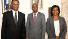 Ex president Boniface Alexandre, Haiti President Jovenel Moise and First Lady Martine Moise