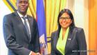 Haiti President Jovenel Moise and Venezuela Minister Delcy Eloina Rodriguez Gomez