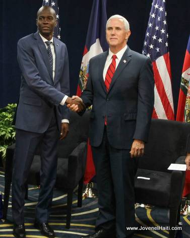 PHOTO: Haiti President Jovenel Moise & US Vice President Mike Pence